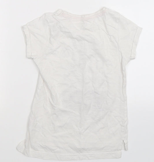 Matalan Girls White Basic T-Shirt Size 7 Years - leave a sparkle