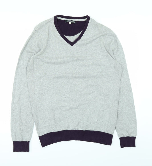 Twisted Soul Mens Grey Pullover Jumper Size M