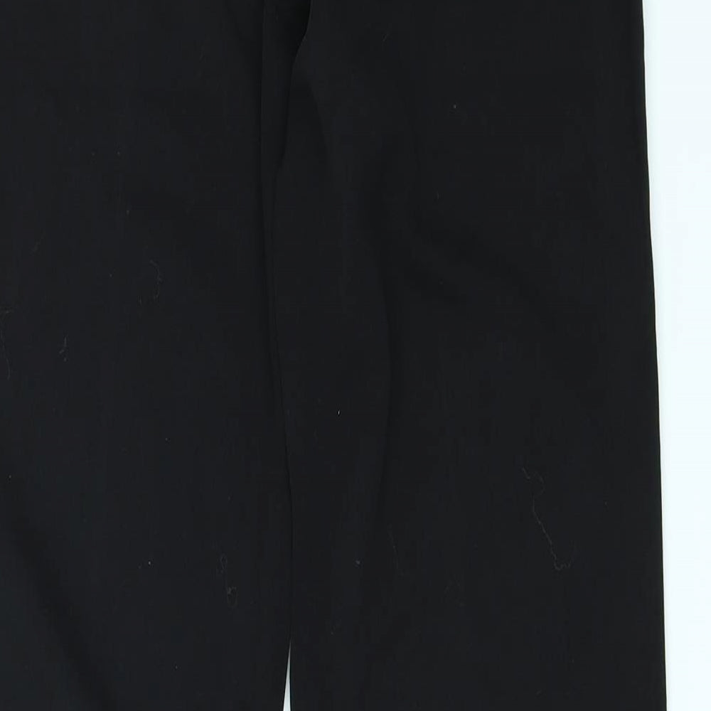 Brand and care label for Etam women’s black chino trousers, size UK 8, 27-inch leg