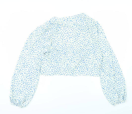 Primark Womens White Polka Dot Cardigan Jumper Size 14