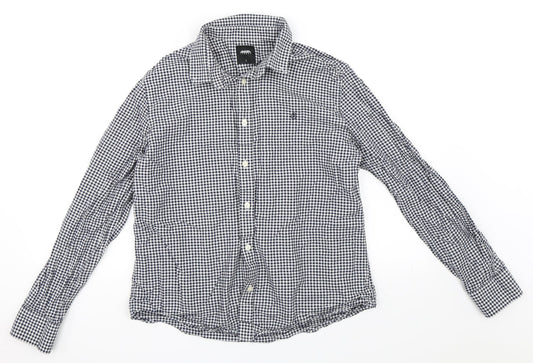 Burton Mens Black Check Button-Up Size L