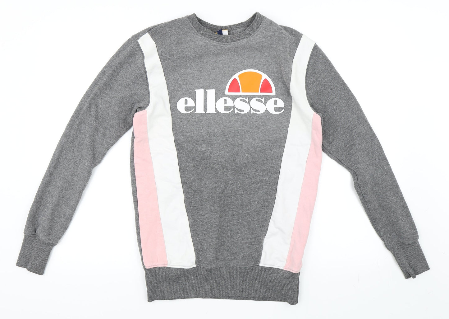 ellesse Womens Grey Striped  Pullover Sweatshirt Size 8