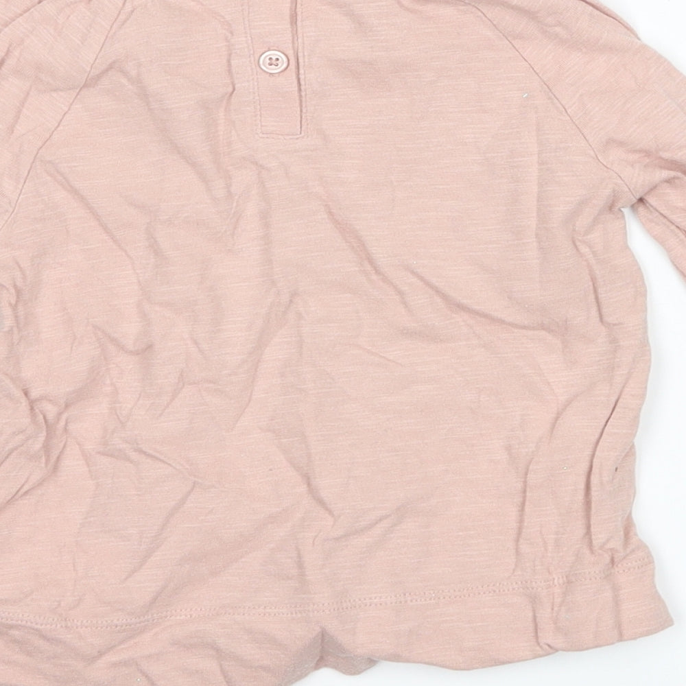 Brand and care label for Gap girls’ pink basic t-shirt, size 3, years - bear