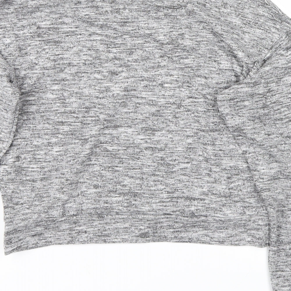 Brand and care label for Candy Couture girls’ grey jumper, size 13, years