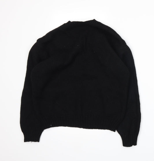 Prima Womens Black Knit Pullover Jumper Size M