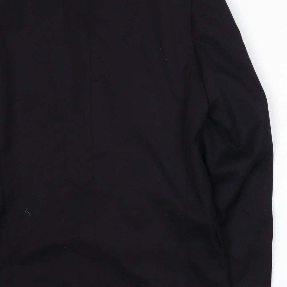 Brand and care label for Next men’s blue jacket suit jacket, size L