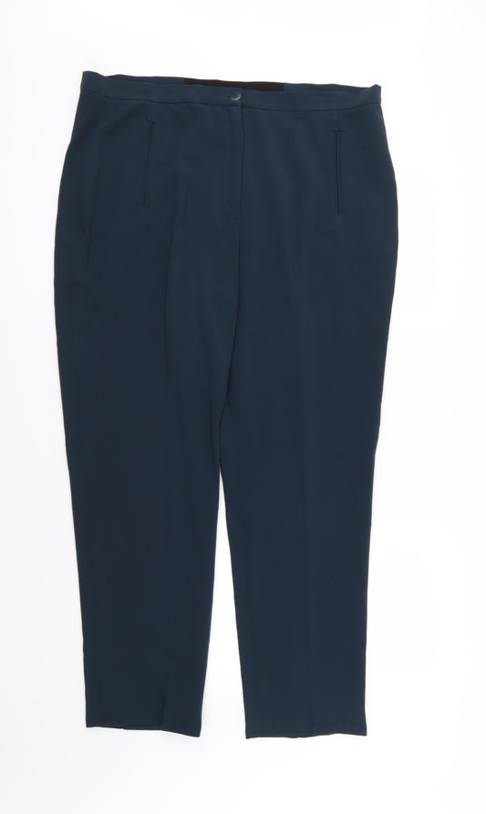 Preworn Womens Blue Rayon Trousers Size 38 in L28 in