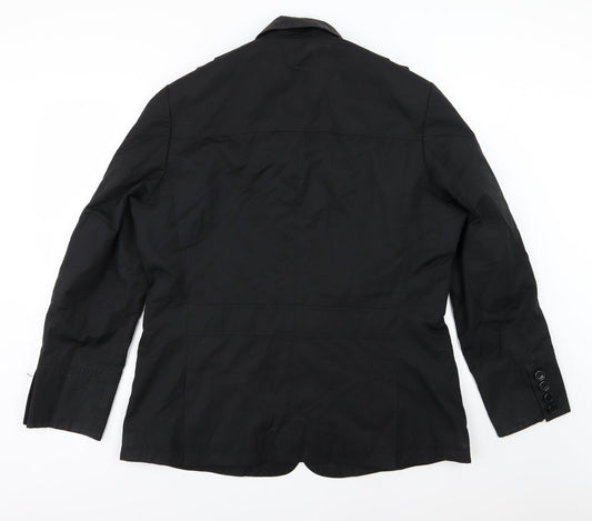 Remus Uomo Womens Black Overcoat Coat Size XL