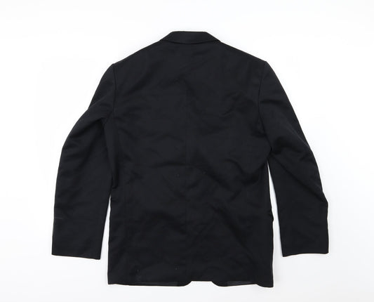 Preworn Mens Black Rayon Jacket Suit Jacket Size 38