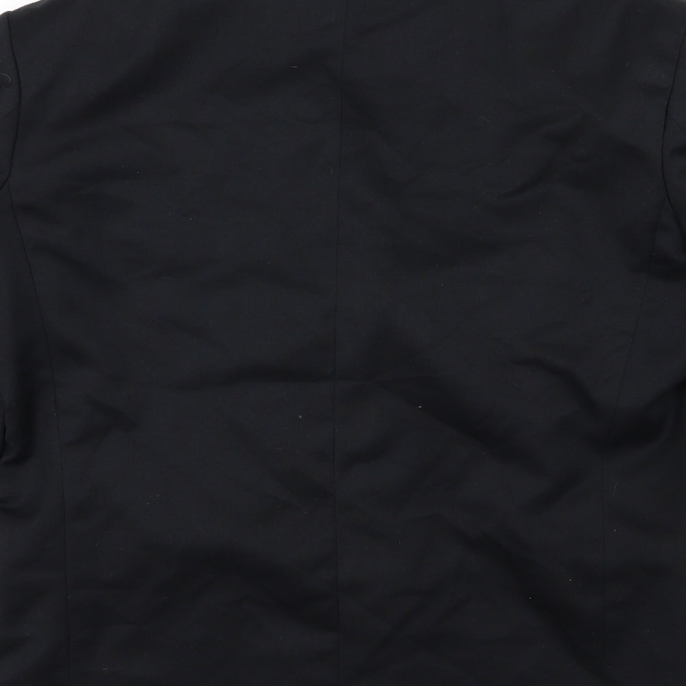 Preworn Mens Black Rayon Jacket Suit Jacket Size 38