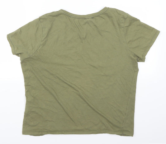 Amisu Womens Green Basic T-Shirt Size M - Honey