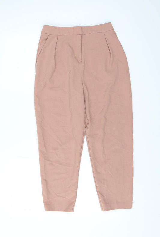 Topshop Womens Pink Cropped Trousers Size 8 L24 in