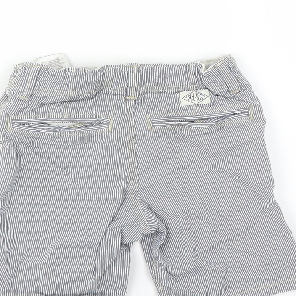 H&M Boys Blue Striped Bermuda Shorts Size 3-4 Years