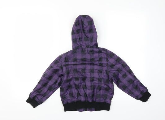 Adams Boys Purple Check Jacket Size 5 Years