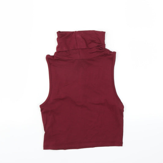 Missguided Womens Purple Basic Tank Size 8 - CROPPED