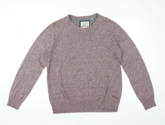 Brave Soul Mens Purple Pullover Jumper Size L