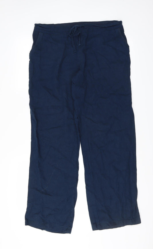 Tom Franks Womens Blue Trousers Size 14 L31 in