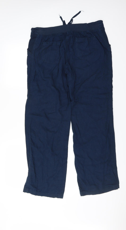 Tom Franks Womens Blue Trousers Size 14 L31 in