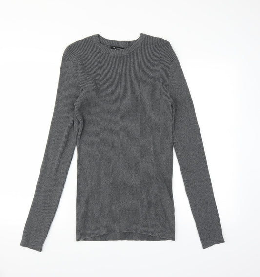 New Look Mens Grey Pullover Jumper Size S