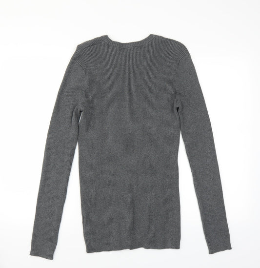 New Look Mens Grey Pullover Jumper Size S
