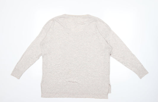 Jumper Womens Beige Knit Pullover Jumper Size 16