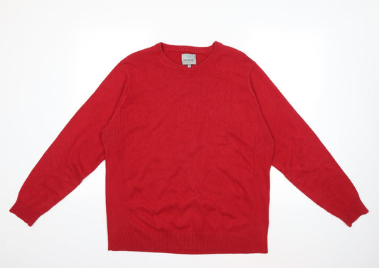 Morley Mens Red Knit Pullover Jumper Size M