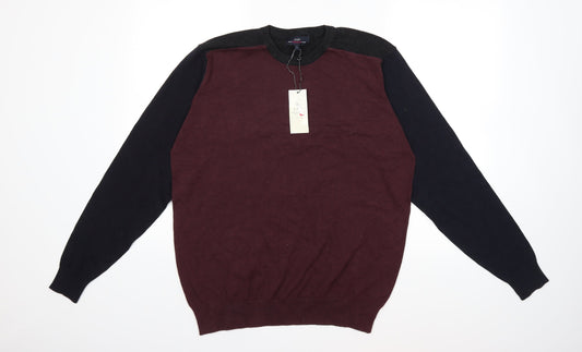 Easy Mens Red Knit Pullover Jumper Size L