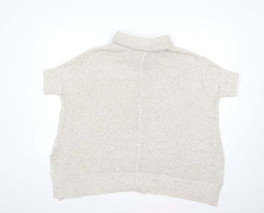 Alya Womens Beige Knit Pullover Jumper Size S