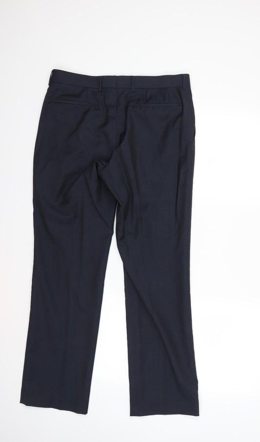 Fellini Mens Blue Trousers Size 32 in L28 in