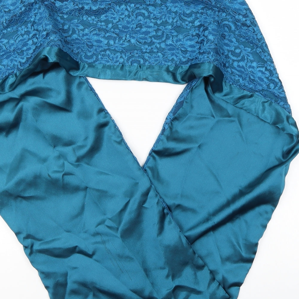 Brand and care label for Peacocks women’s blue wrap jumper one size
