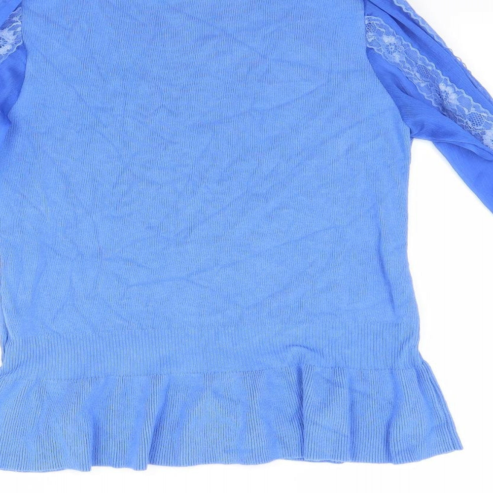 Laetitia Mem Womens Blue Pullover Jumper Size M