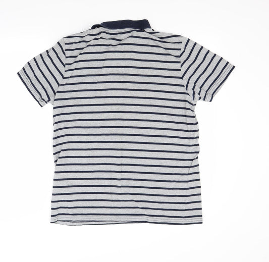 Ceader wood state Mens Grey Striped Polo Size M