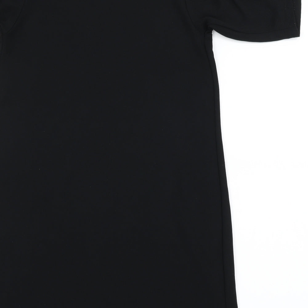 Brand and care label for Zara women’s black a-line, size S