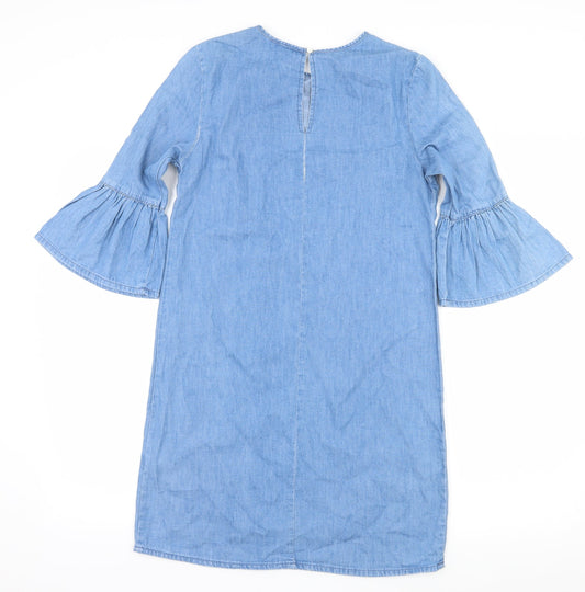 Denim & Co. Womens Blue Denim A-Line Size 6