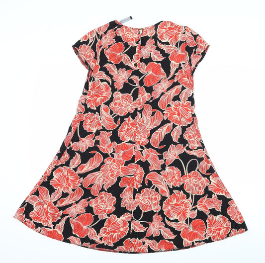 Atmosphere Womens Black Floral A-Line Size 6