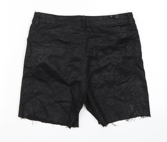 New Look Womens Black Cut-Off Shorts Size 10 - Super Skinny