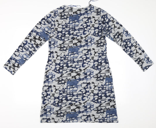 Cerulean Womens Grey Geometric Jumper Dress Size S