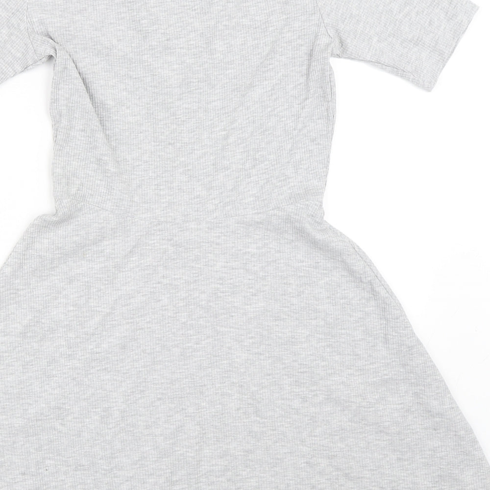 H&M Womens Grey Skater Dress Size 34