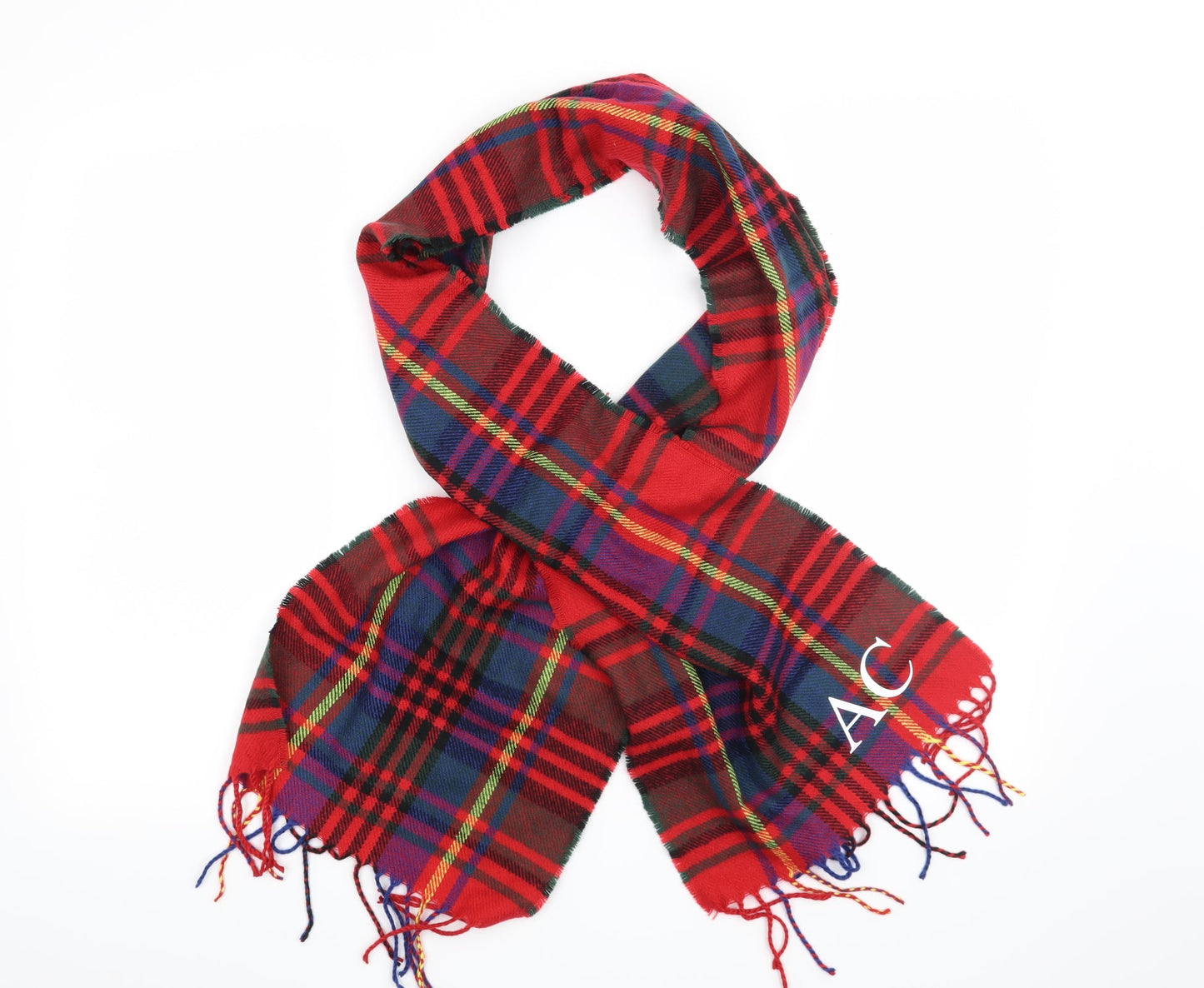 Front view of Beechfield women’s red check scarf - ac