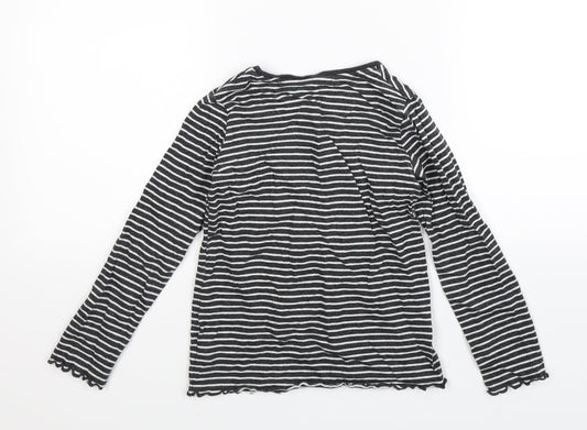 NEXT Girls Grey Striped Pullover Jumper Size 7 Years