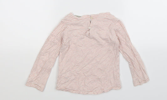 NEXT Girls Pink Striped Basic T-Shirt Size 3 Years
