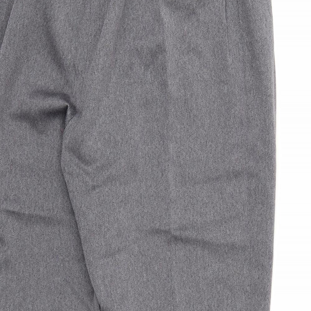 Brand and care label for Berkertex women’s grey trousers, size UK 20, 27-inch leg