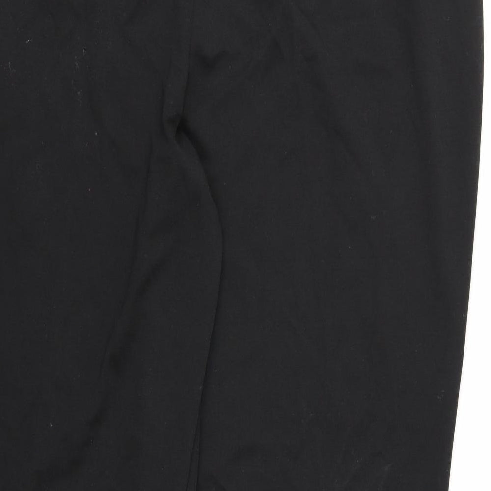Brand and care label for Wardrobe Essentials women’s black jogger trousers, size UK 18, 26-inch leg
