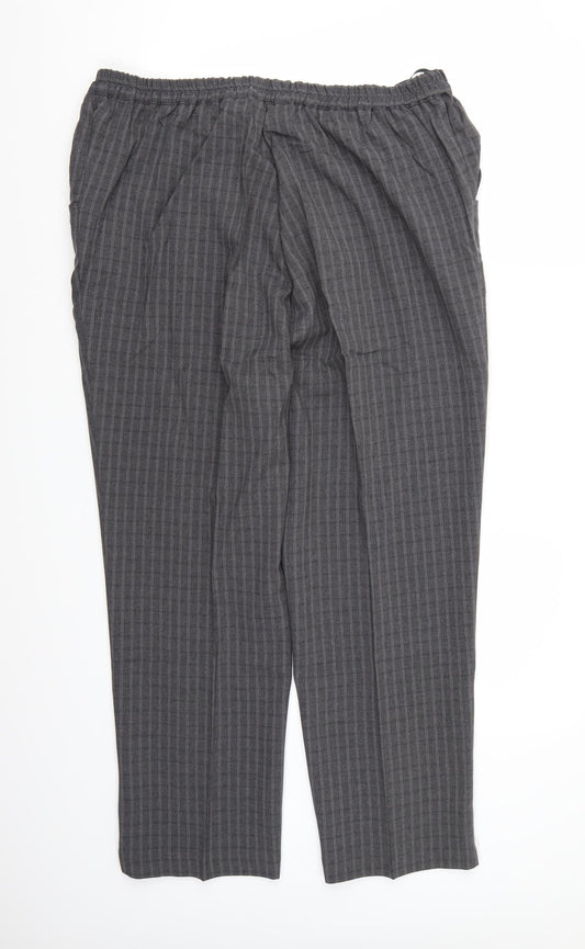 Special Collection Womens Grey Check Rayon Trousers Size 18 L27 in