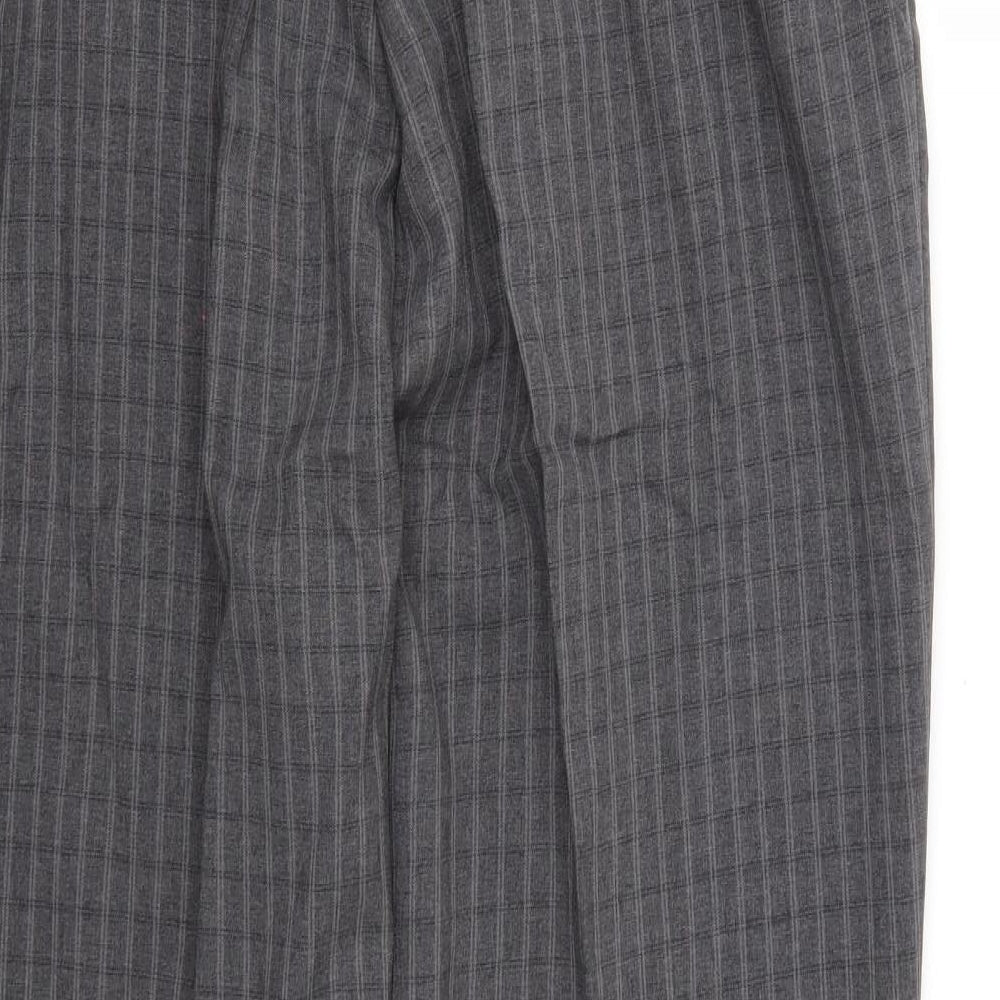 Special Collection Womens Grey Check Rayon Trousers Size 18 L27 in