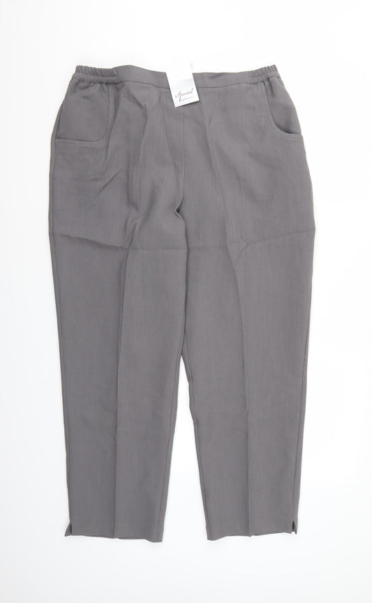 Special Collection Womens Grey Rayon Trousers Size 18 L24 in