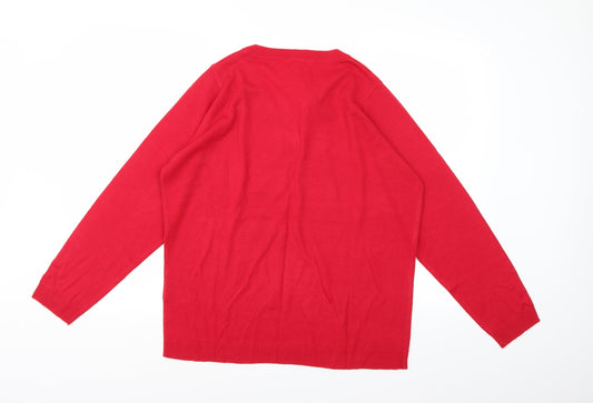Classics Womens Red Knit Pullover Jumper Size 16
