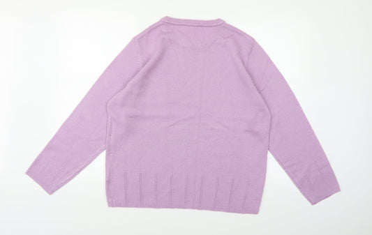 Julipa Womens Purple Knit Pullover Jumper Size 16