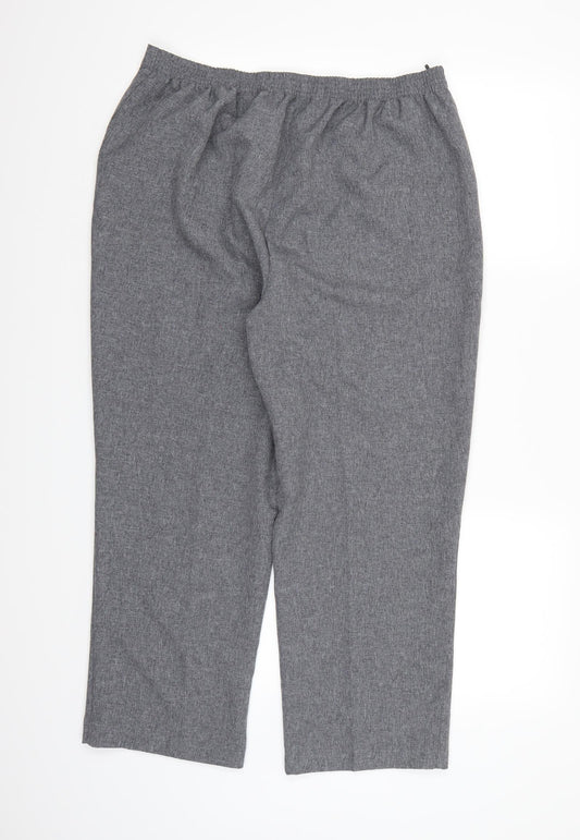 Bonmarché Womens Grey Rayon Trousers Size 16 L24 in
