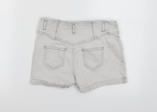 Bullhead Denim Co. Girls Grey Denim Cut-Off Shorts Size 10-11 Years